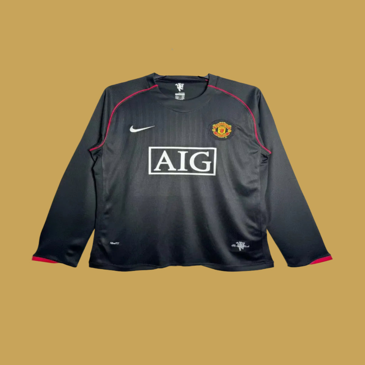 Manchester United Negra Manga Larga - 07/08 (RETRO)