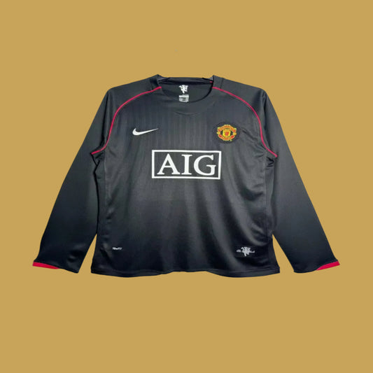 Manchester United Negra Manga Larga - 07/08 (RETRO)